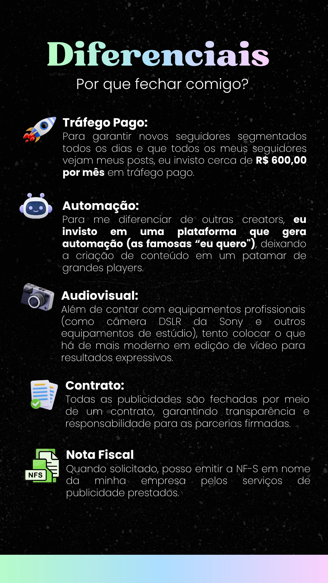 Diferenciais - Por que fechar comigo?
